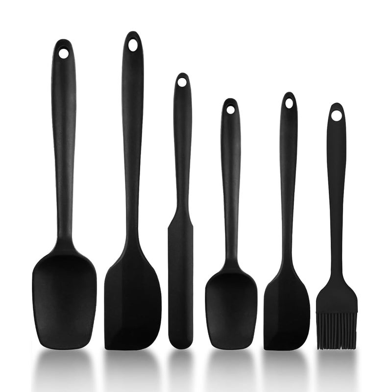 Czarny silikonowy skrobak, odpowiedni do skrobaków kuchennych do ciast i wypieków, odporny na ciepło, nieprzywierający, czarny