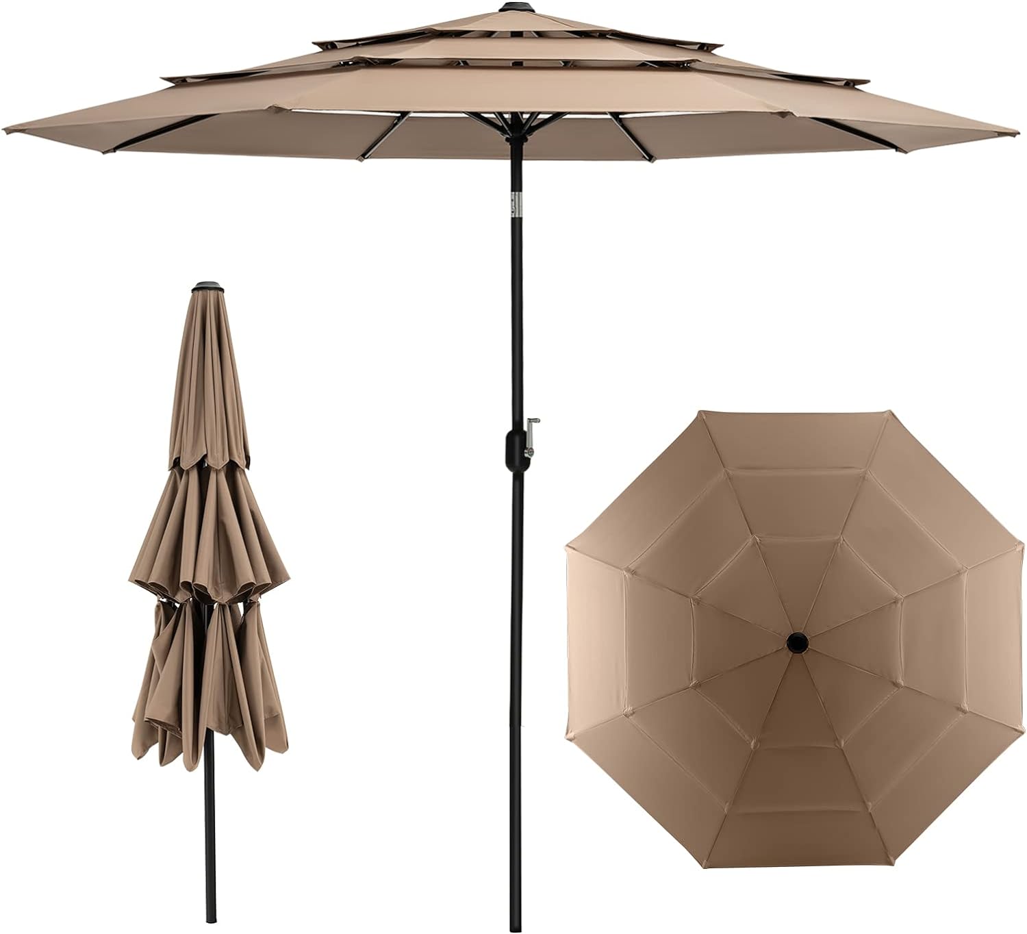 Parasol Rectangulaire 2x1.25m Avec Housse De Protection Beige FR