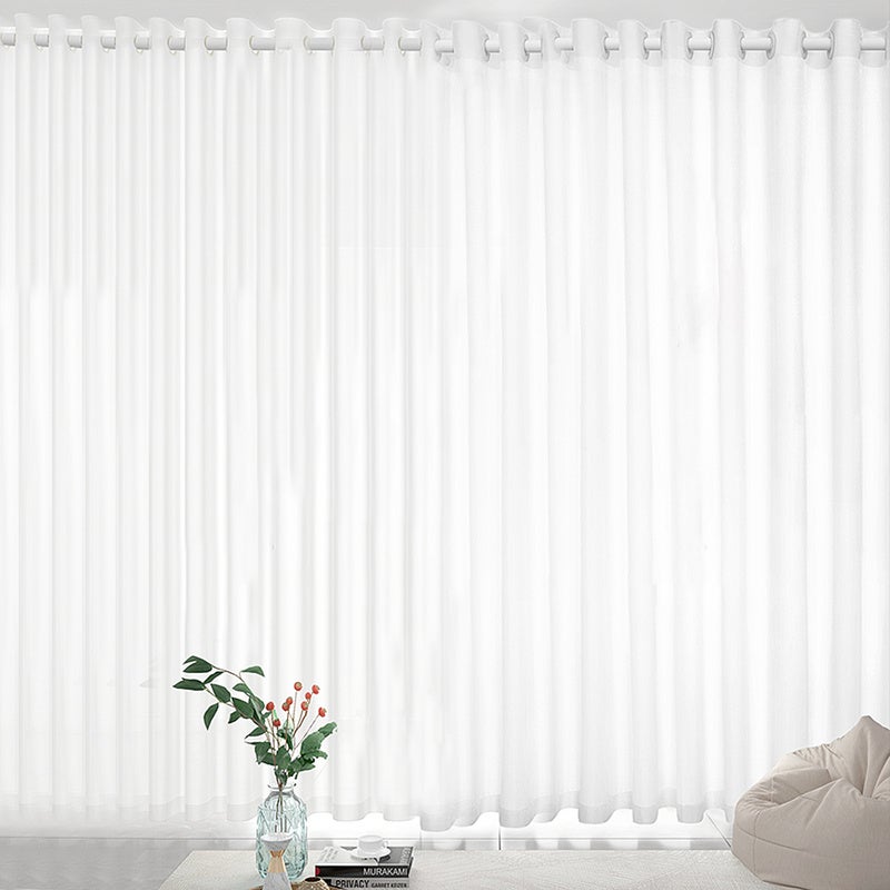 HOMIDATE Set di 2 tende lunghe bianche in cotone testurizzato (127 x 238 cm), eleganza quotidiana e del Ringraziamento – Tende perfette per la decorazione della casa
