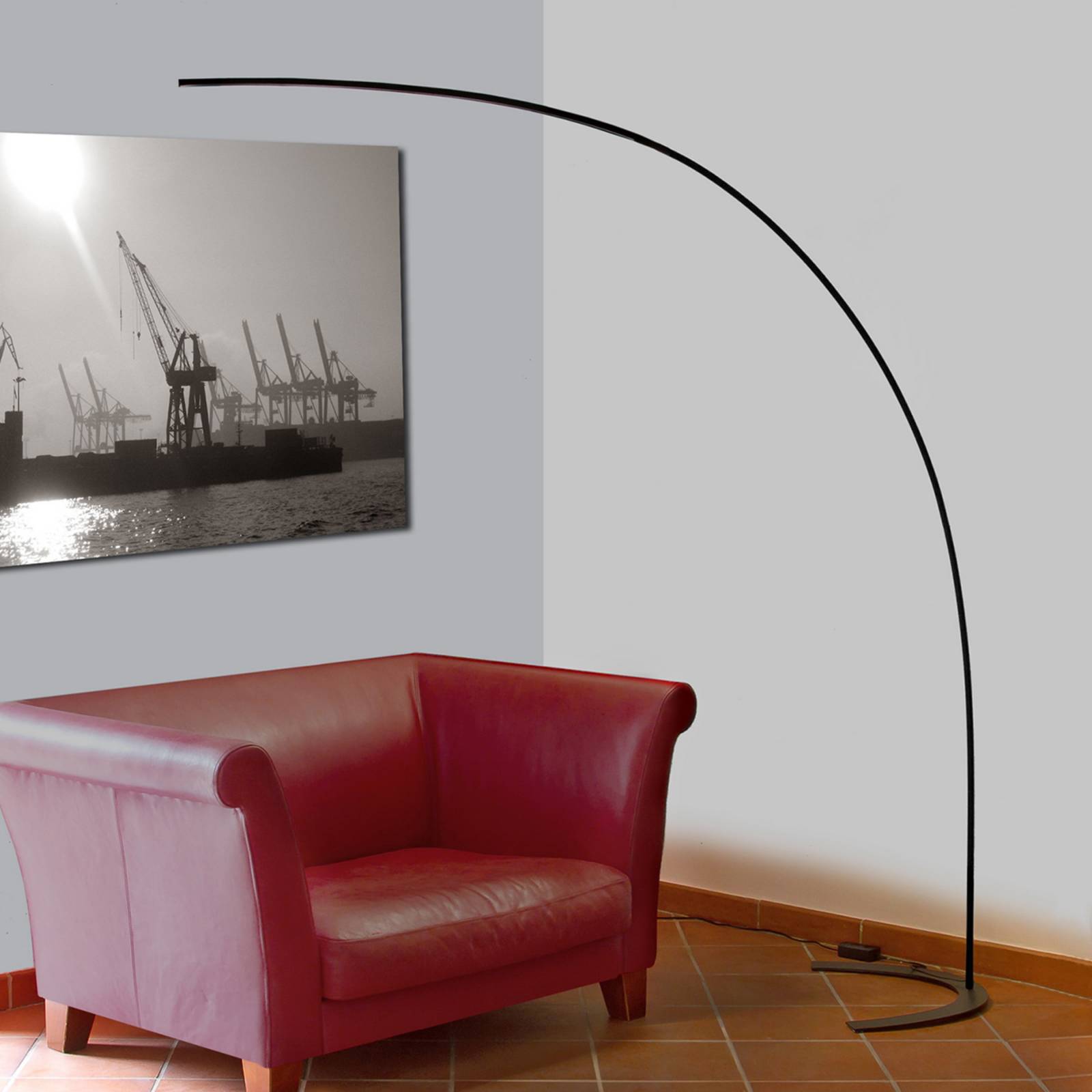 Lucande Lampada LED da terra dimmerabile (Moderno) colore Nero, in Metallo ad es. Soggiorno & Sala pranzo lampadina inclusa lampada