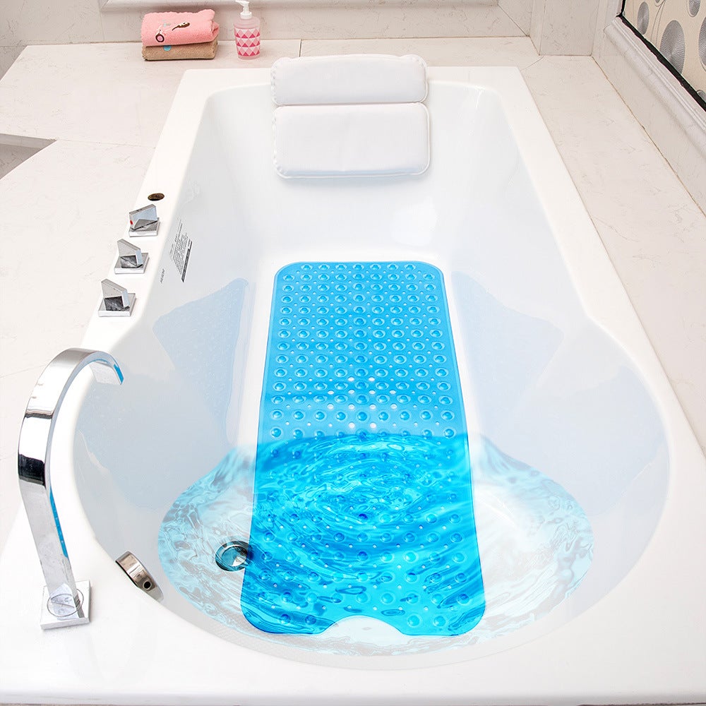 WELTRXE Tapis De Bain Antidérapant Avec Ventouses, Trous De Drainage Pour Salle De Bain, Douche, Baignoire, 88,9 X 40,6 Cm, Lavable En Machine, Sans BPA, Sans Latex, Transparent