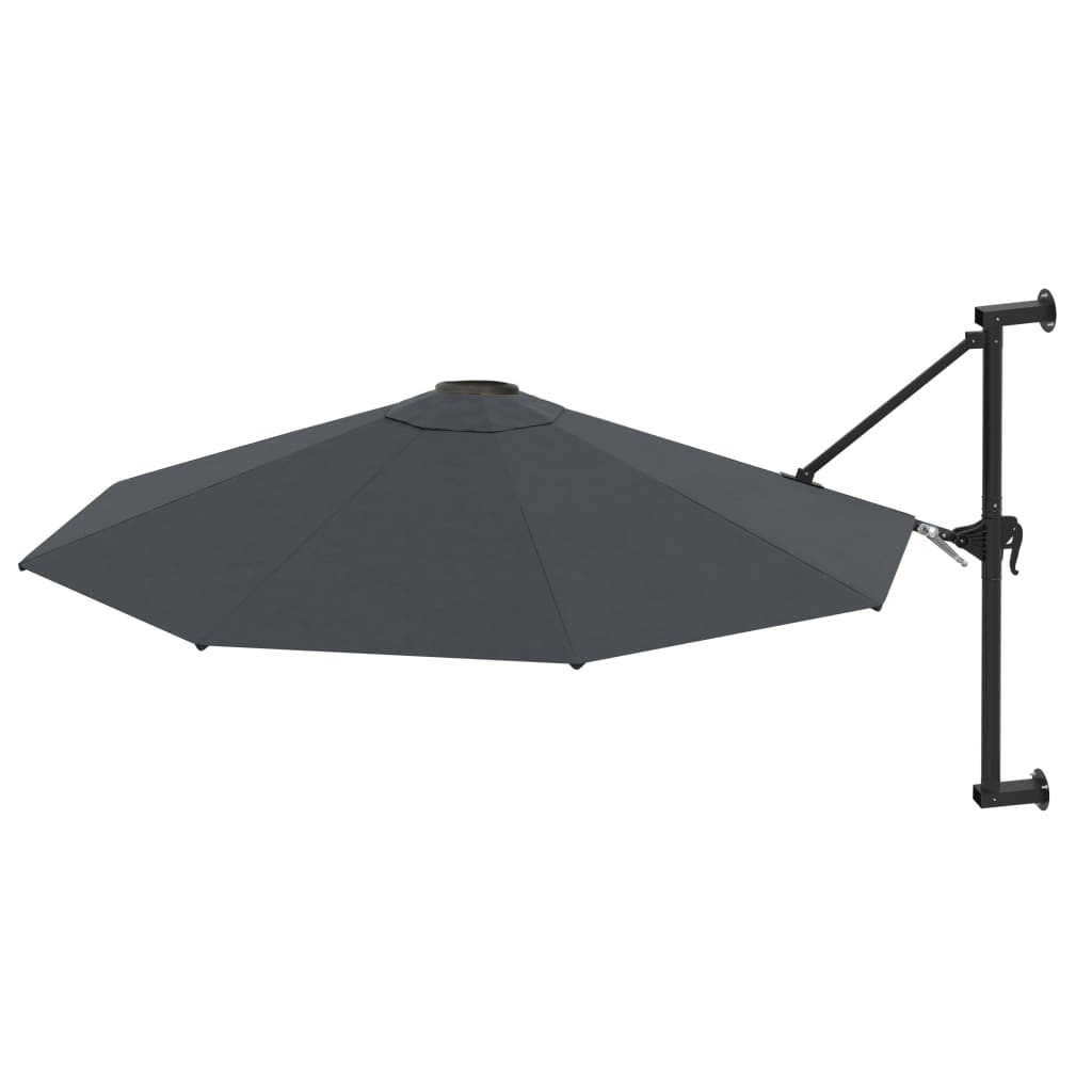 Parasol mural avec mât métallique 300 cm Anthracite vidaXL - 2