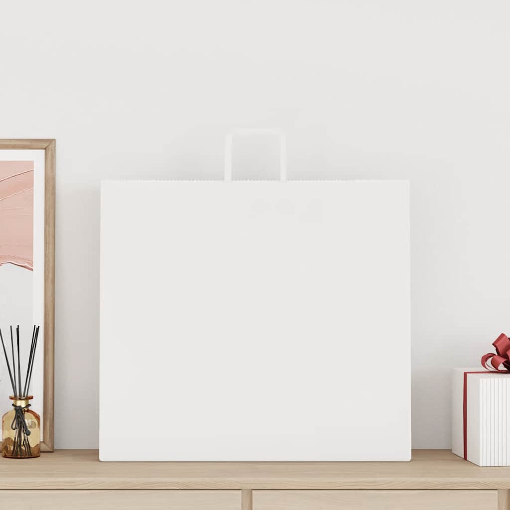 Torby papierowe 250 szt. z uchwytami białe 54x15x49 cm vidaXL