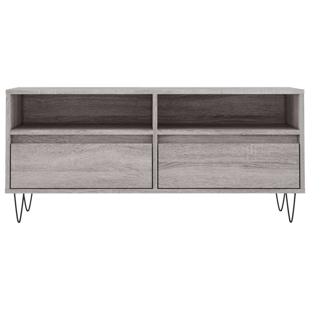 Meuble TV sonoma gris 100x34,5x44,5 cm bois d'ingénierie - 5