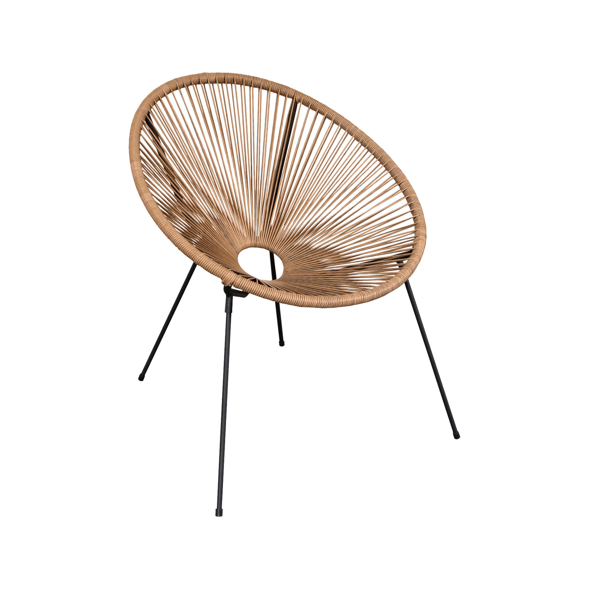 Fotel ogrodowy Rebecca Mobili Batikh 80x70x76 Stal PE Beżowy Czarny Vintage