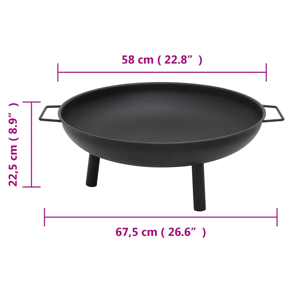 vidaXL Foyer 67,5x58x22,5 cm Acier - 7
