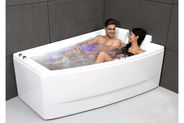 Baignoire balnéo 2 places SANGHA DUO Wave Droite L170xl(120x70)xH63cm, by SPALINA