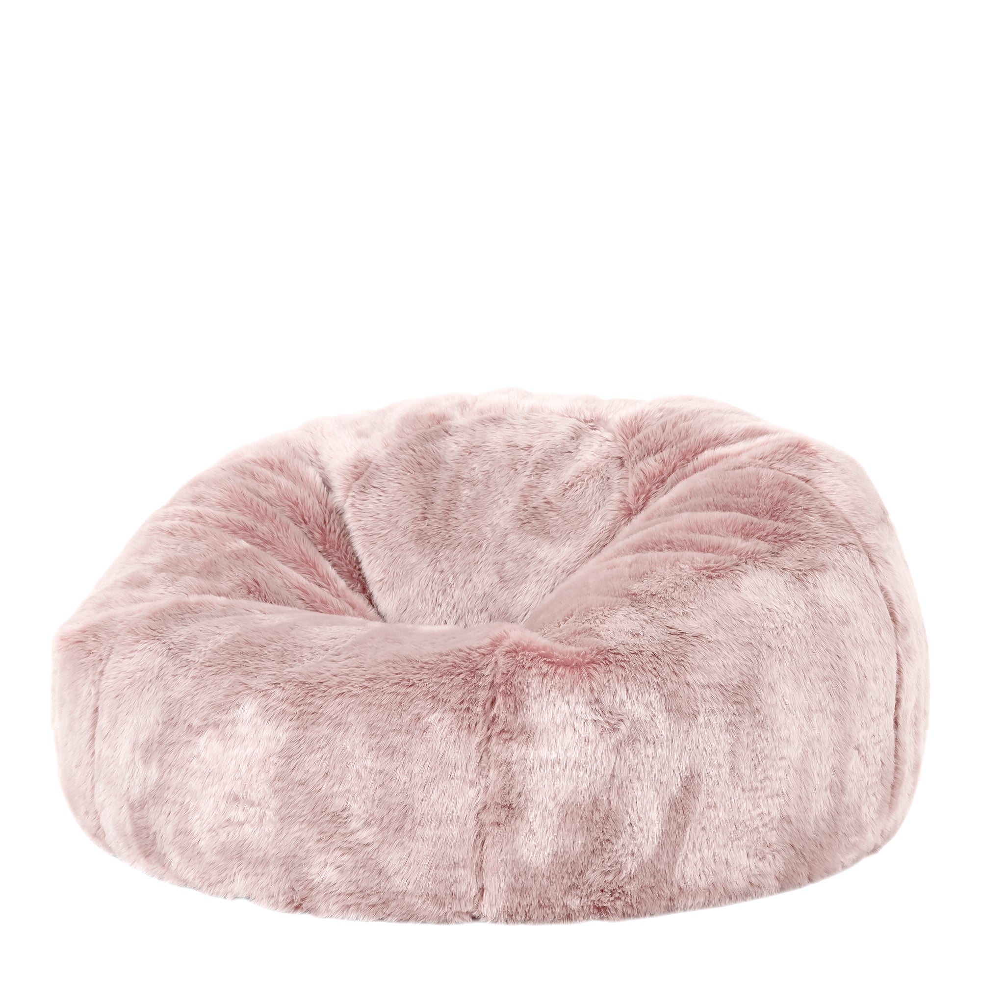 Pouf Icon fausse fourrure rose poudré, salon, chambre, 85x85cm, Made in ...