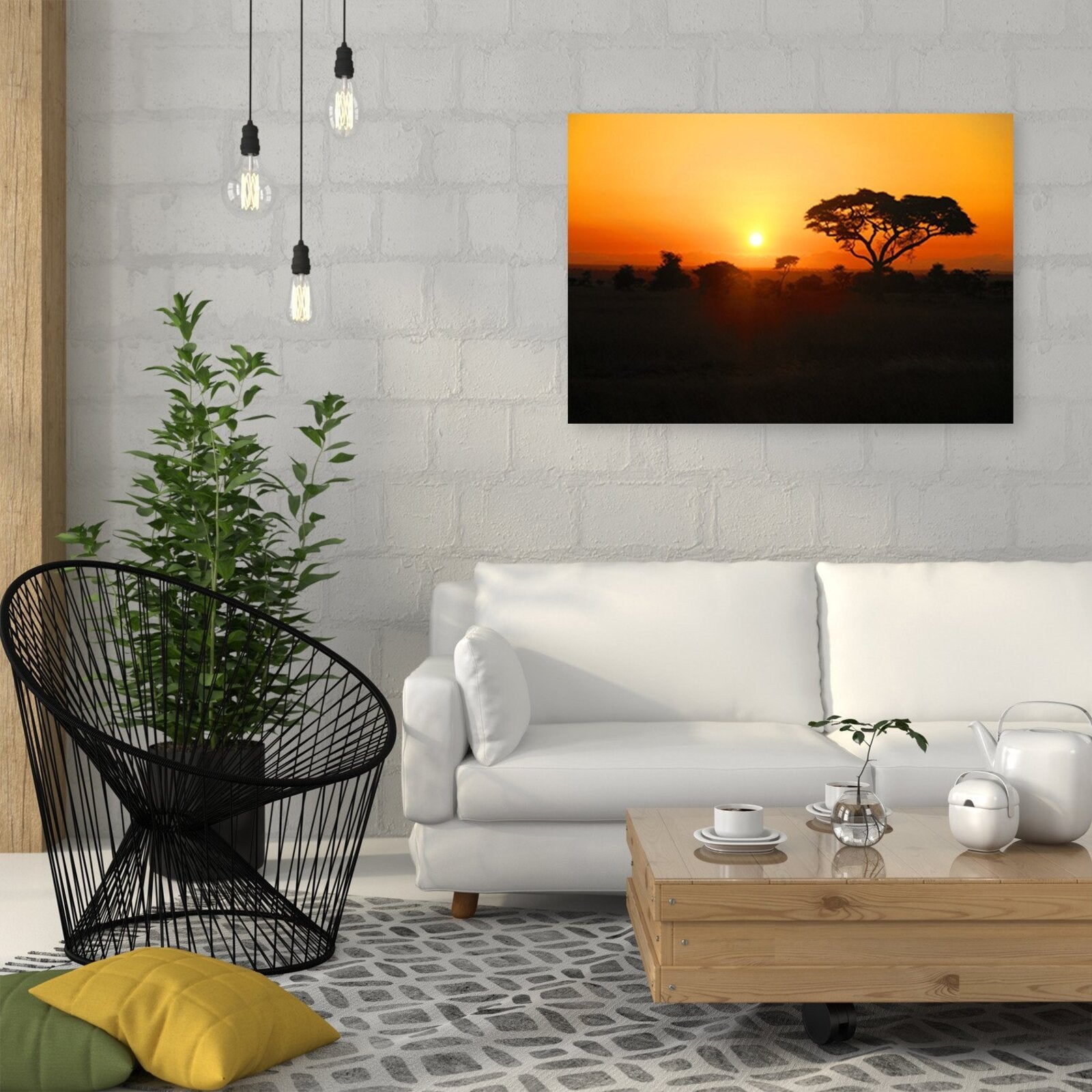 Tableau coucher de soleil africain - 60 x 40 cm - 3