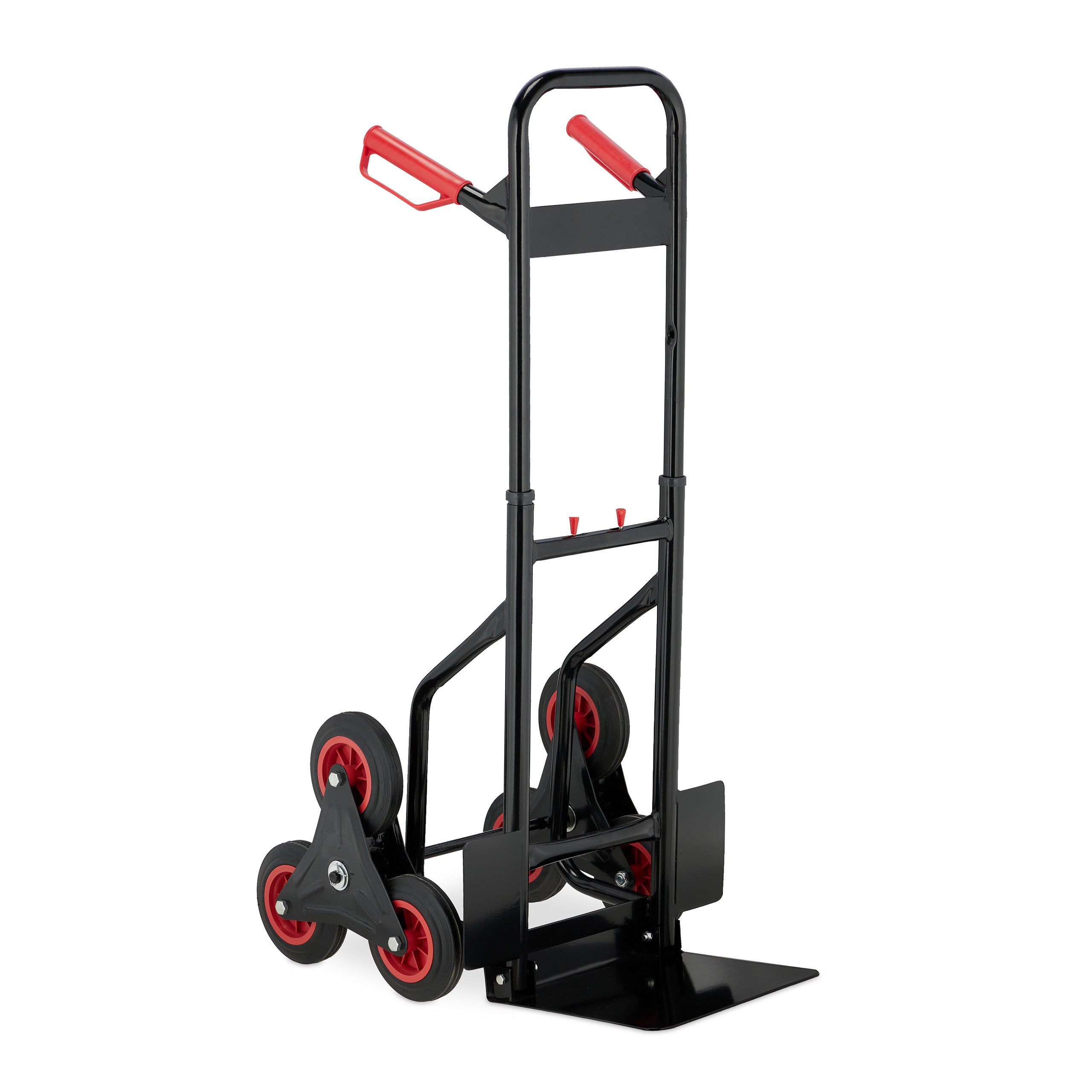 Relaxdays Diable, support de transport pliable, jusqu'à 200 kg, roues en caoutchouc, hauteur
