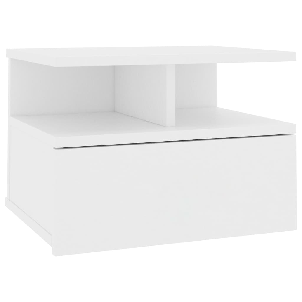 Comfortxl  Mesita De Noche Flotante Madera Contrachapada 40X31x27cm Blanco , Leroy Merlin