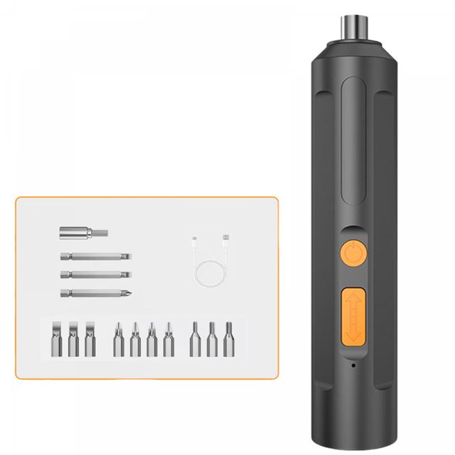 Wkrętak elektryczny, mini wiertarka ręczna, zestaw narzędzi do wkrętaków domowych, czarny, 15 elementów