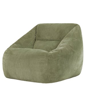 Pouf a pera in velluto coste beige