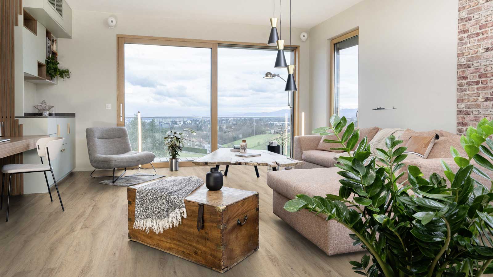 Lame PVC effet bois naturel, Gerflor Senso Clic Premium 1213 Kariba blond, 146,1 x 24 cm, pose clipsable, pour habitat et commerces - 7