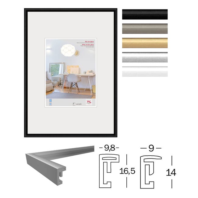 Cornice Hama Swing Argento Hama, Cornice Portafoto In Plastica, 21 X 29,7 Cm, Nero (Schwarz Cornice Per Certificati E Documenti Cornice Hama Swing Argento Hama, Cornice Portafoto In Plastica, 21 X 29,7 Cm, Nero (Schwarz Cornice Per Certificati E Documenti