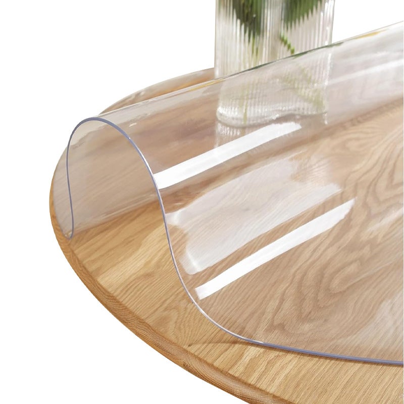Protection de Table Ronde Transparente Epais,Nappe Transparente Ronde PVC,Protecteur de Table en Bois(épaisseur 1.5 mm, diamètre 70 cm) - 5