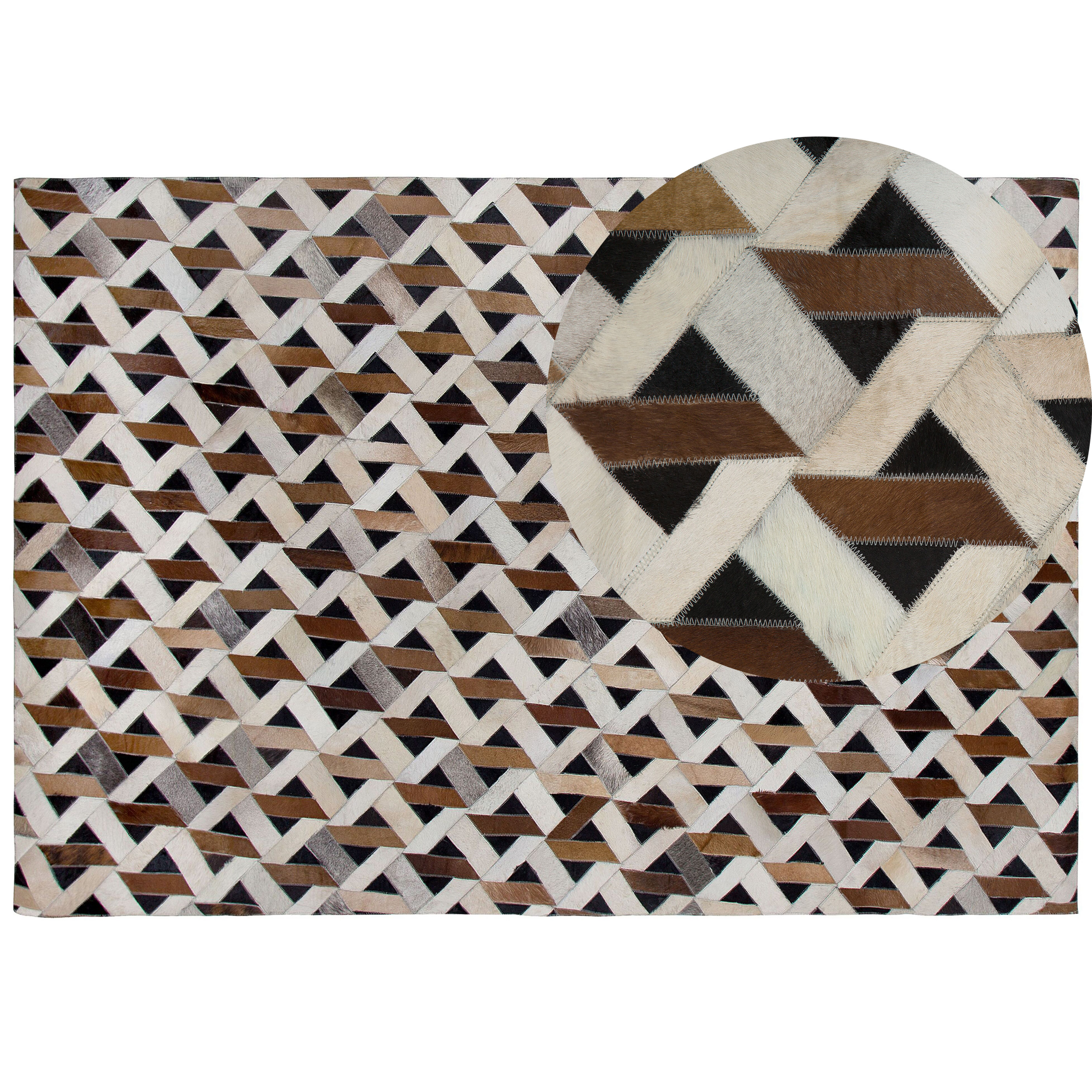 Covor TUGLU Maro 160 x 230 cm Piele naturală