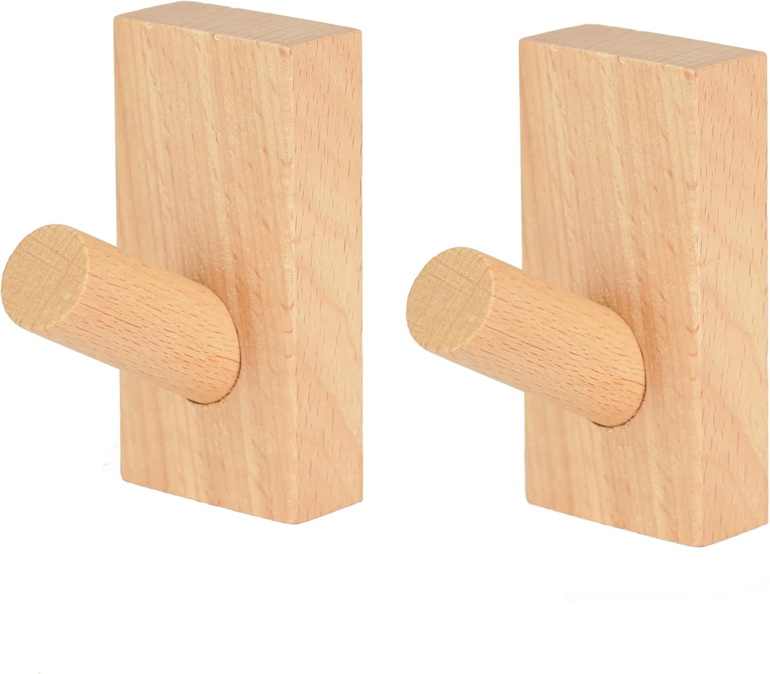 2 szt. Szydełkowy Wieszak Ścienny z Drewna, Wieszak Ścienny z Drewna, Pojedynczy Wieszak Ścienny z Drewna, Wieszak z Drewna