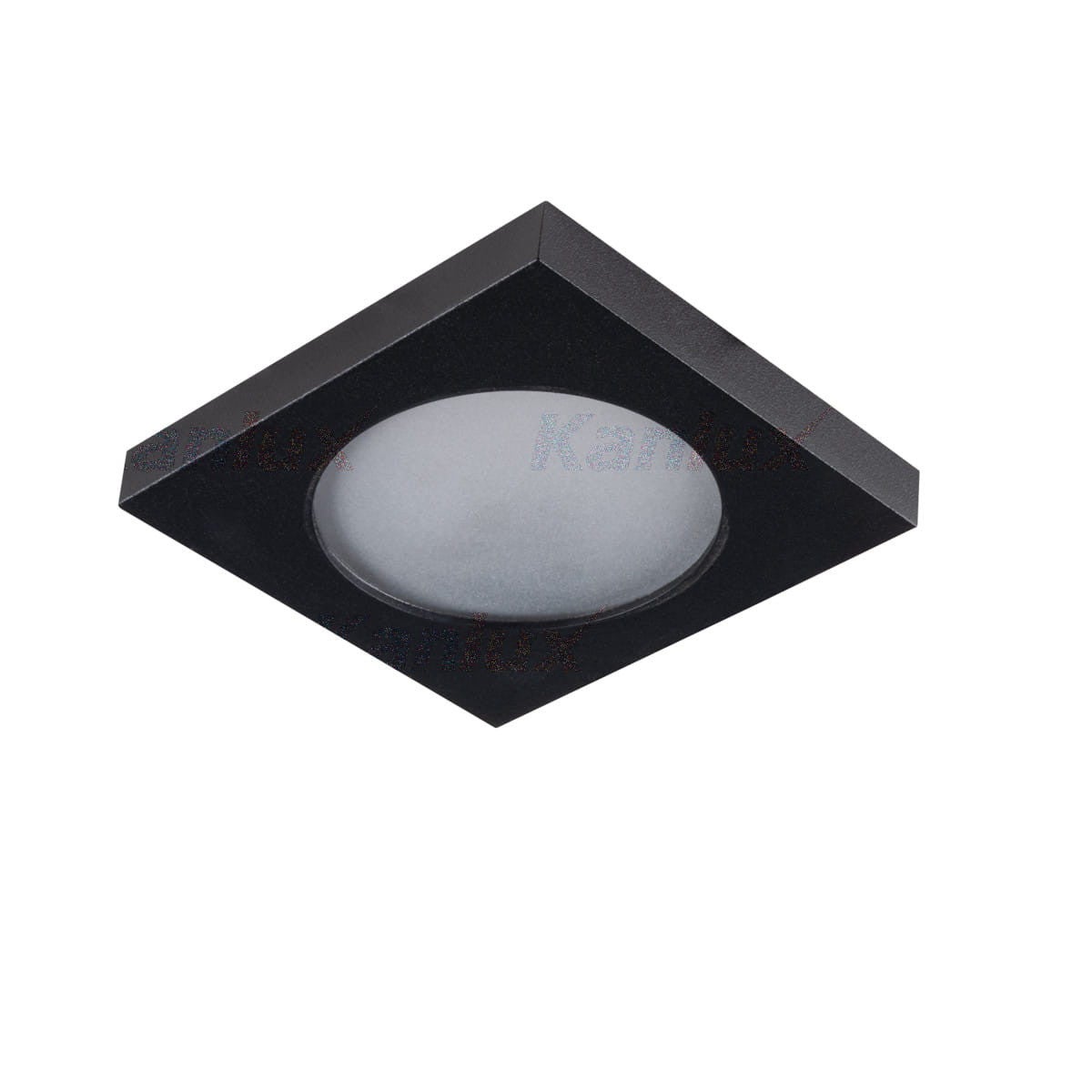 Oprawa sufitowa wpuszczana Flini czarna 1xGX5.3 / GU10x10W kwadratowa IP44 wym: 8 x 8 cm aluminium Kanlux