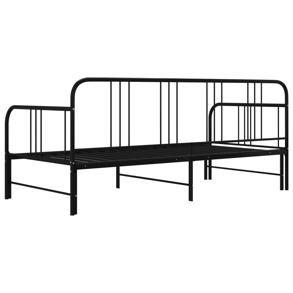 Maison Exclusive - Cadre de canapé-lit extensible sans matelas Noir Métal 90x200cm - 5