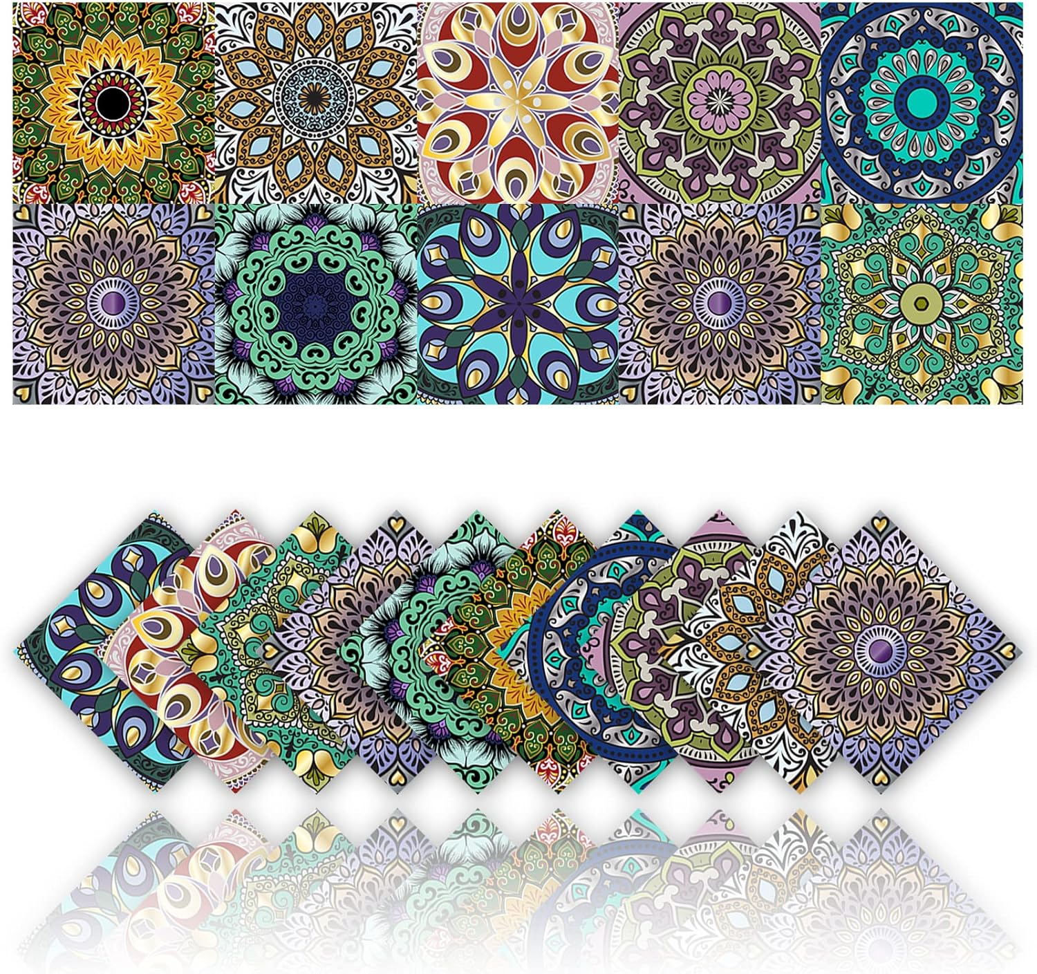 20 pegatinas retro para azulejos, resistentes al aceite, impermeables, de PVC, autoadhesivas, estilo mosaico bohemio, para decoración de pared de baño