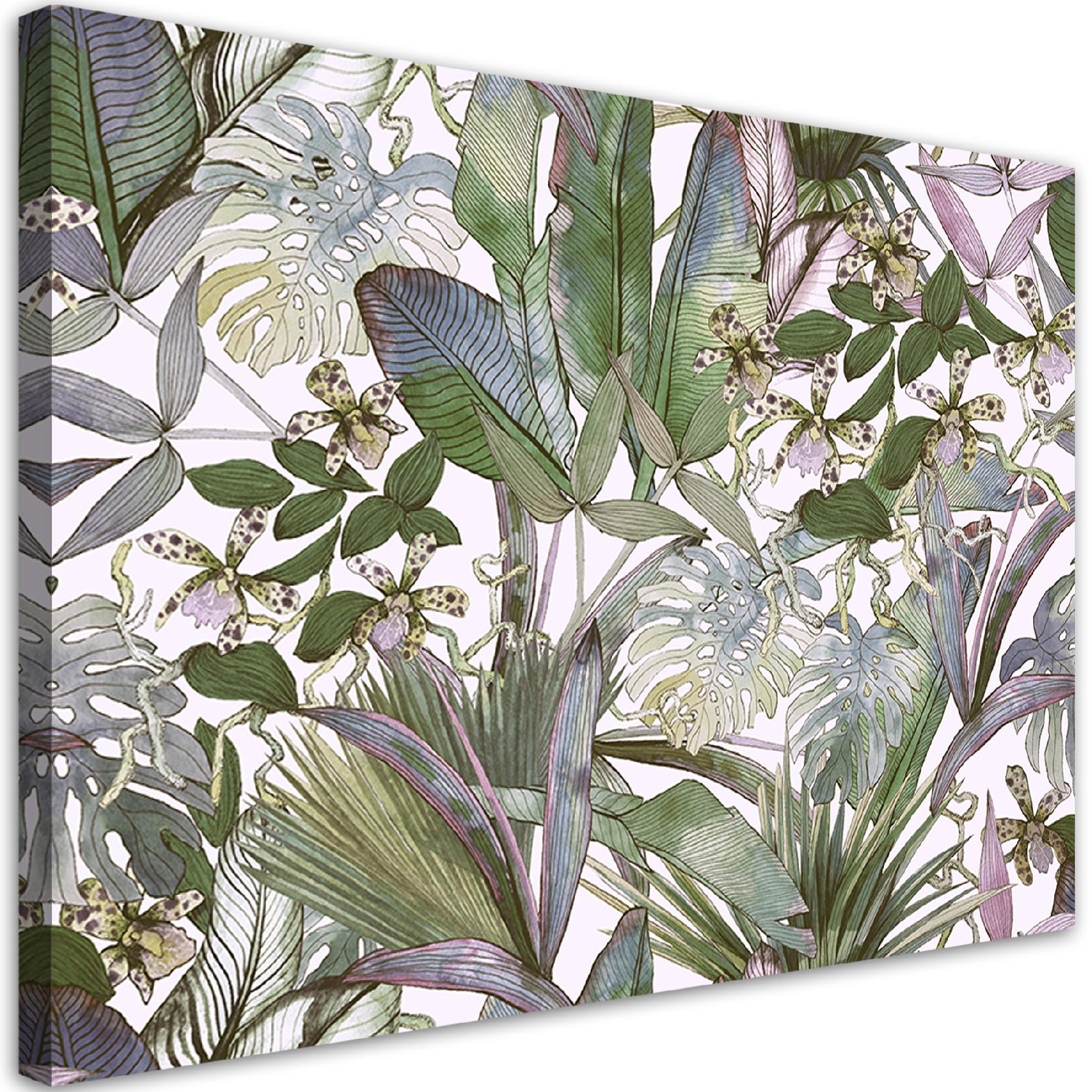 Obraz, Tropikalne liście monstera 120x80