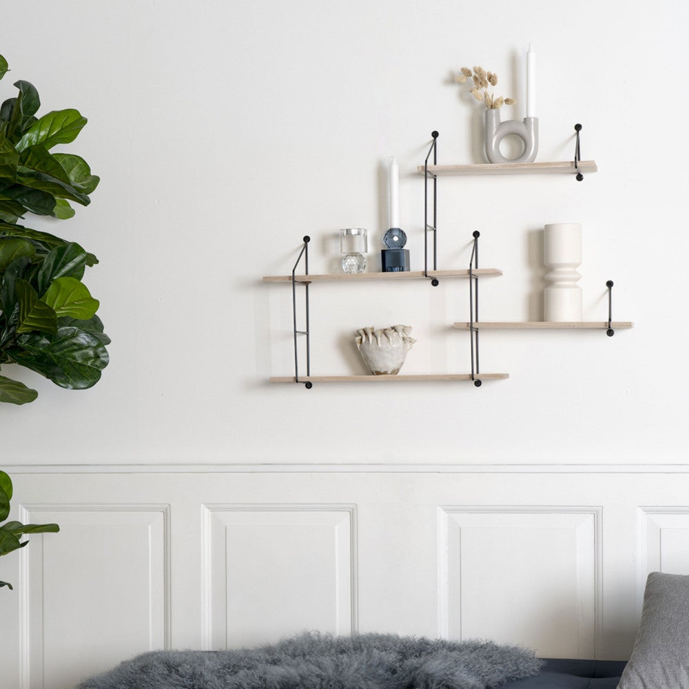 Harlem - Étagère murale en bois et métal - Bois clair - 3