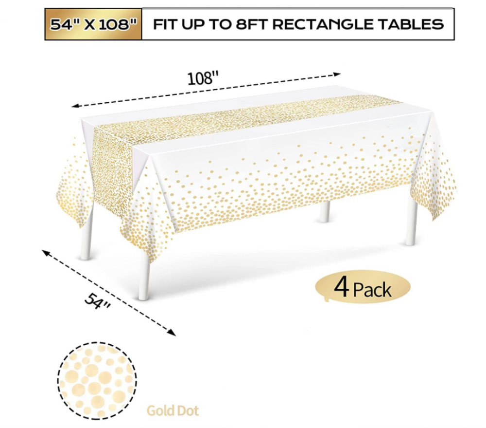 Tovaglie Usa E Getta 4 Pezzi - Impermeabili, Plastificate 137x274cm, Per Feste E Compleanni - Foto 3