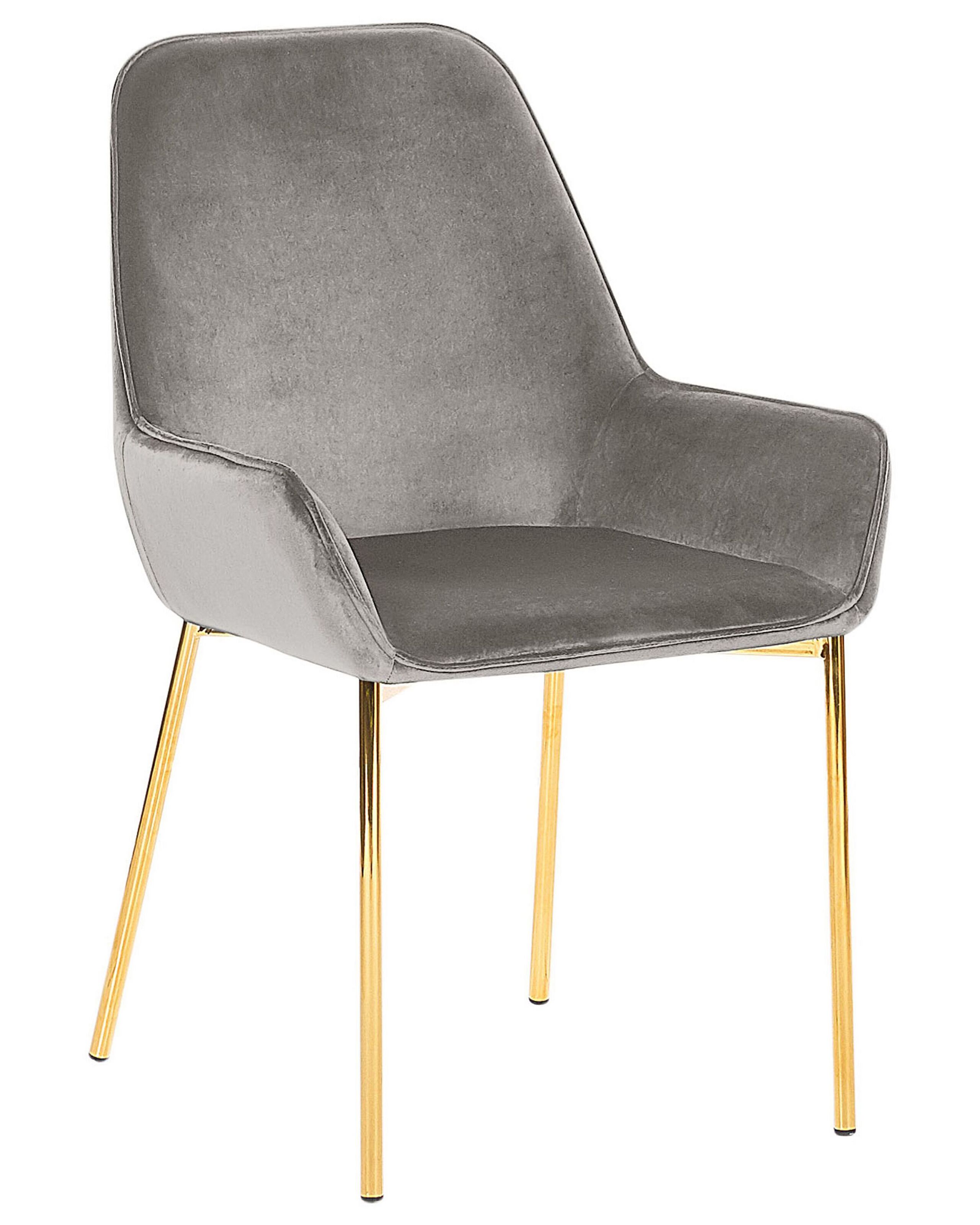 Set di 2 sedie da pranzo LOVERNA Velluto Grigio - 5