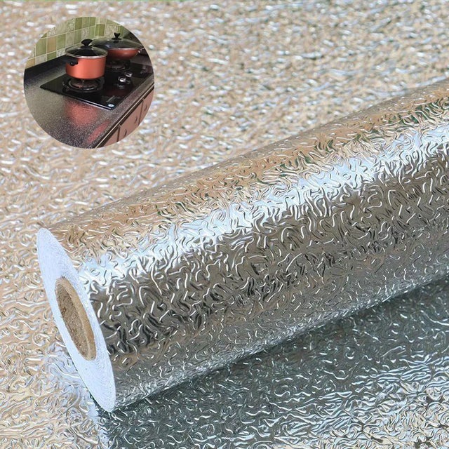 1 rolo de 5 metros de autocolantes de cozinha resistentes a óleo, papel de parede autocolante, impermeável, adequado para armários e bancadas.