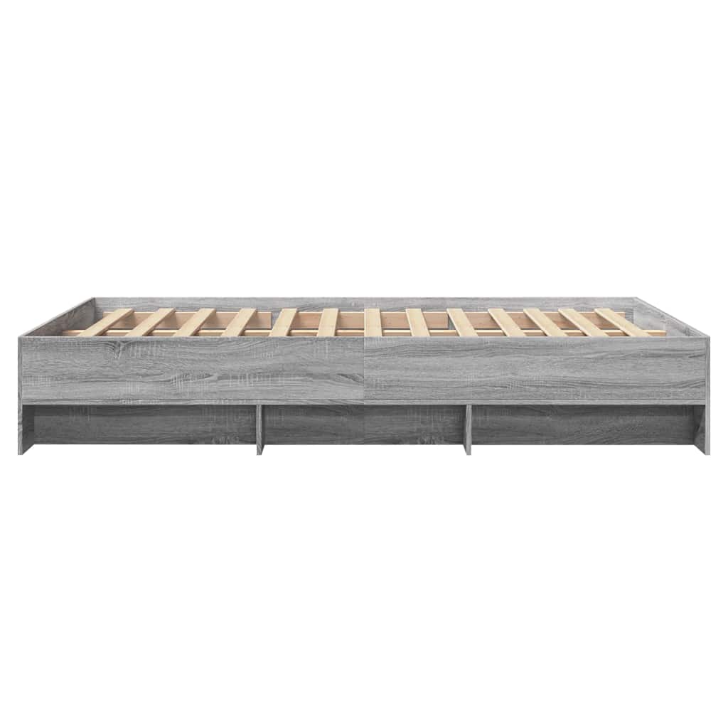 Cadre de lit sans matelas, gris, 140 × 200 cm - 6