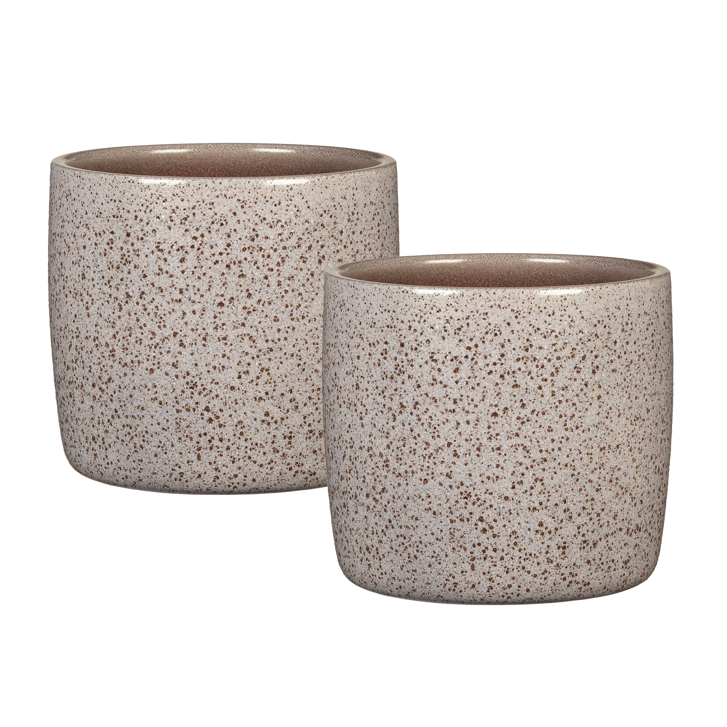 Cache-pot céramique pot à plante SCHEURICH Diam.10.6 x H.8.8 cm bois