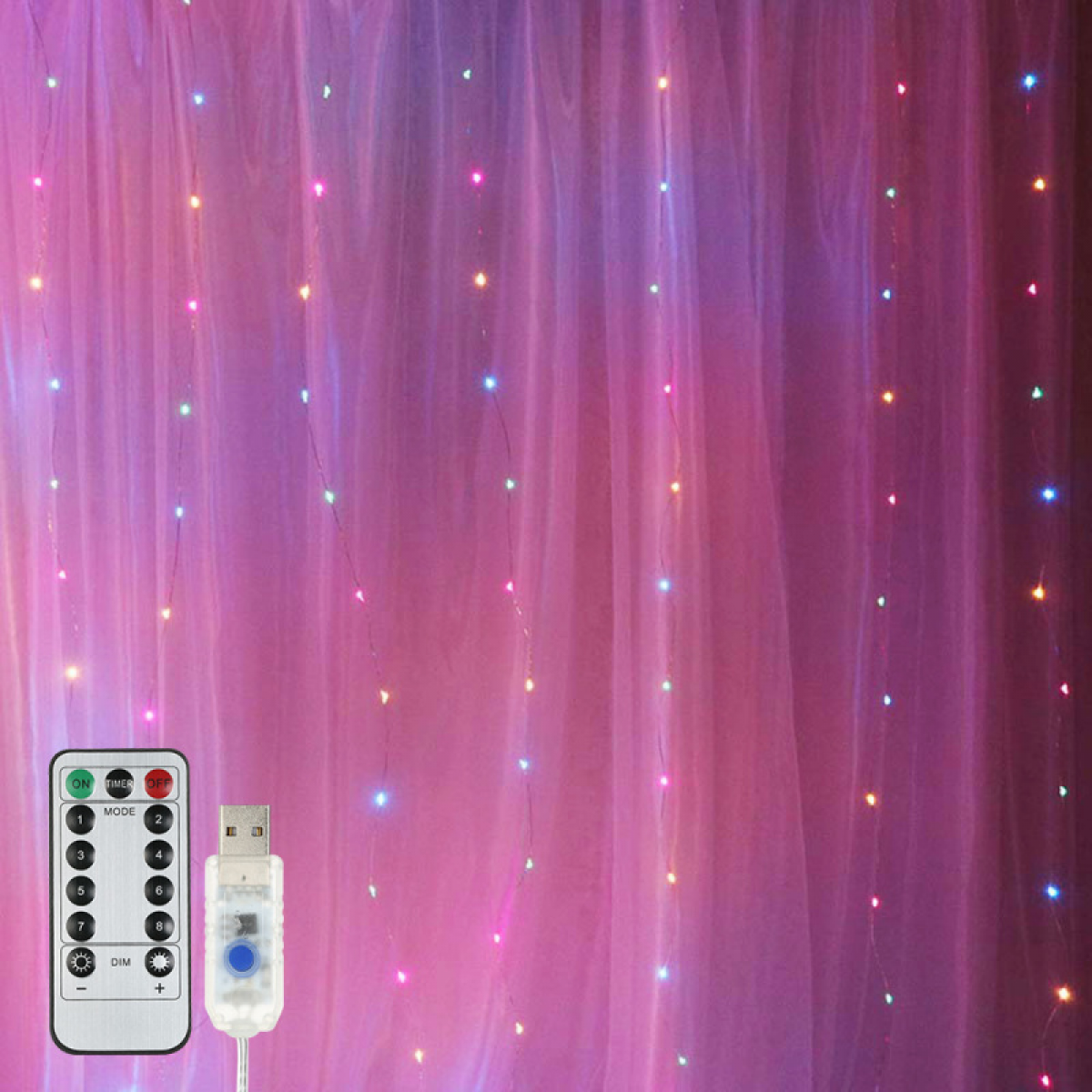 Lampki USB 100/50 LED, 8 trybów świecenia, wodoodporne, na imprezę, do ogrodu, domu, na festiwal, dekoracja wewnętrzna i zewnętrzna