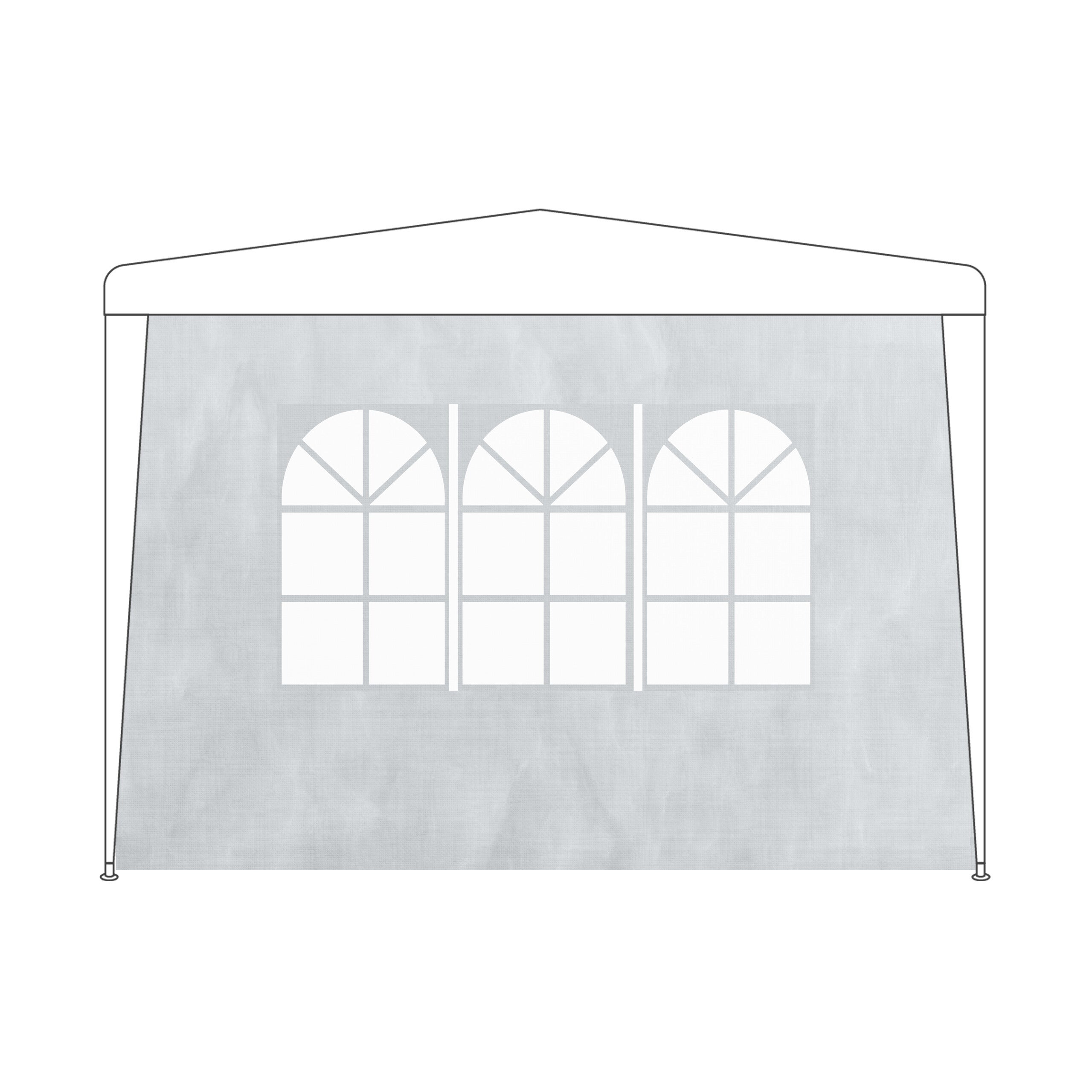 Laterales Carpa 2x3 m Set de 3, Impermeables, Cerramientos con Cierre de Contacto, Ventanas, Color Blanco, Relaxdays - 6