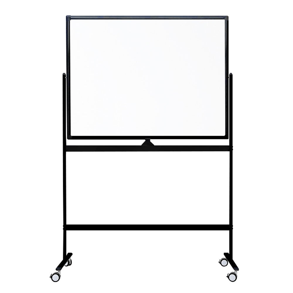 Pizarra blanca móvil - doble cara y magnética - 90x120 cm - negra