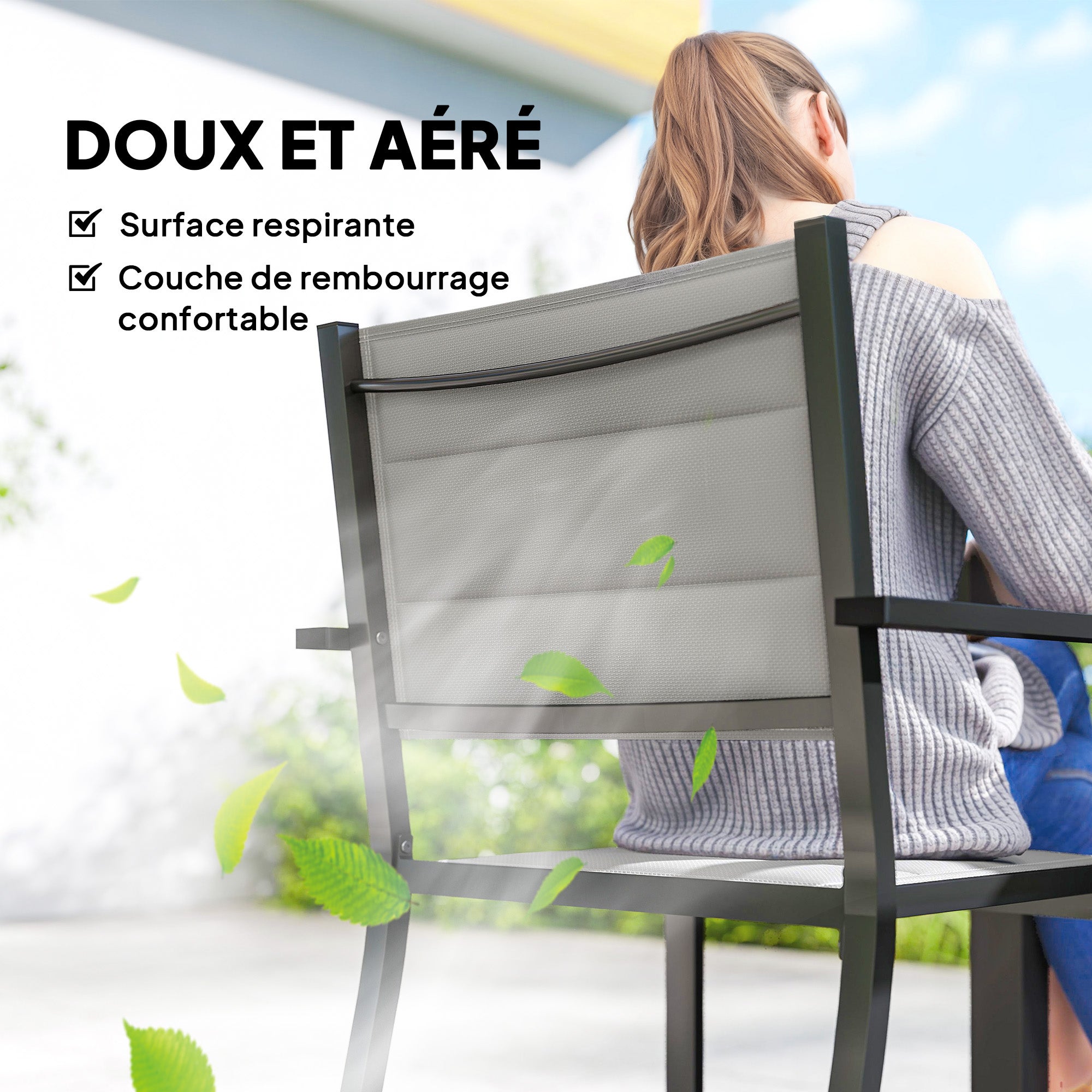 Ensemble de salle à manger extérieur aluminium Outsunny - 5