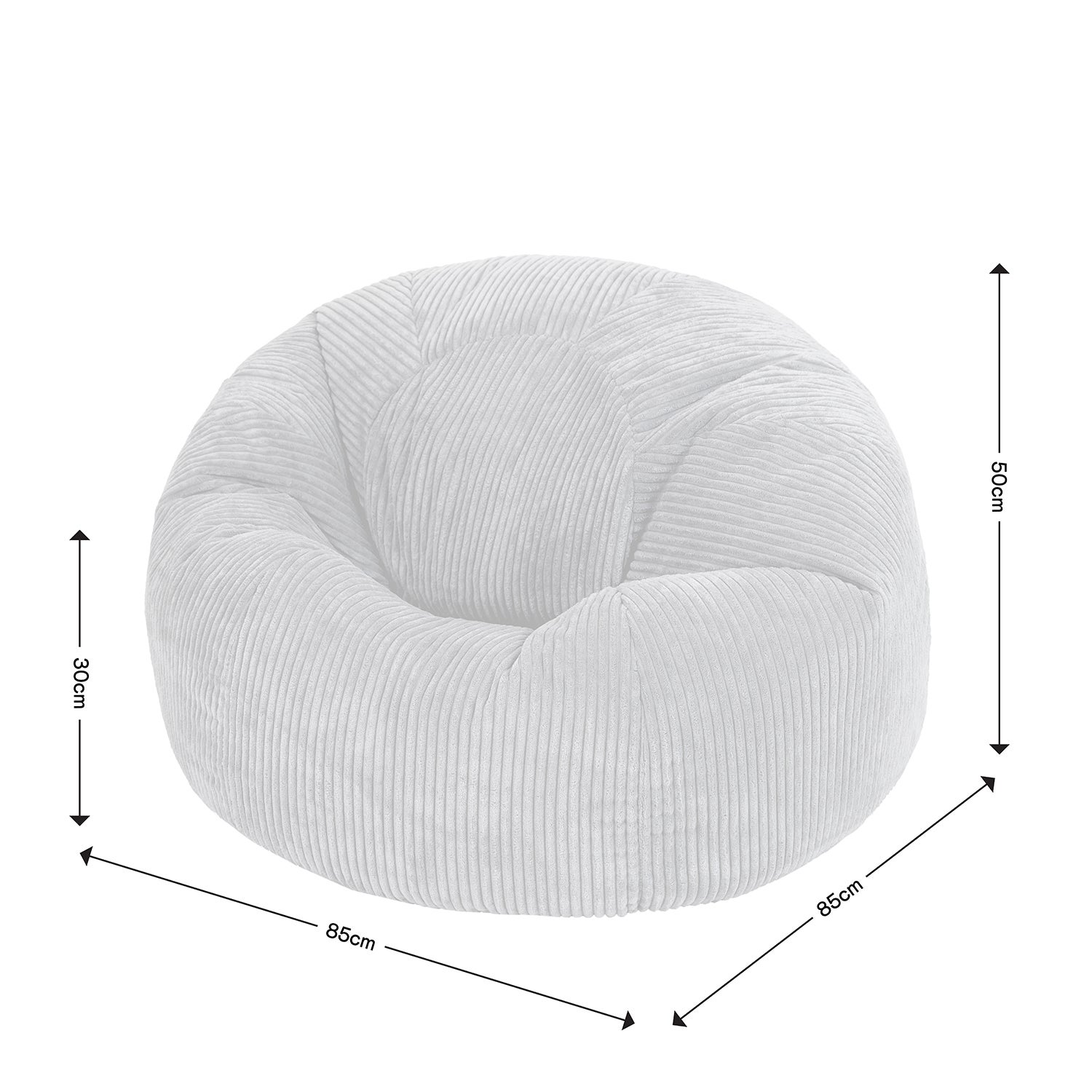 Pouf fauteuil Icon velours côtelé rose, salon, chambre, 85x85cm, Made in Allemagne, Oeko-Tex® - 7