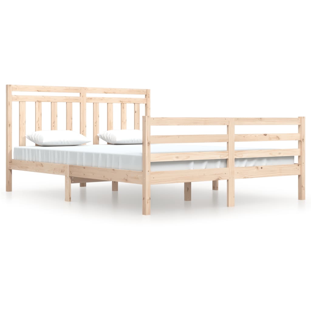 Estructura De Cama De Madera De Pino Macizo 90x190cm | Con Ruedas Y Listones | Fácil Montaje | Para Dormitorio O Invitados