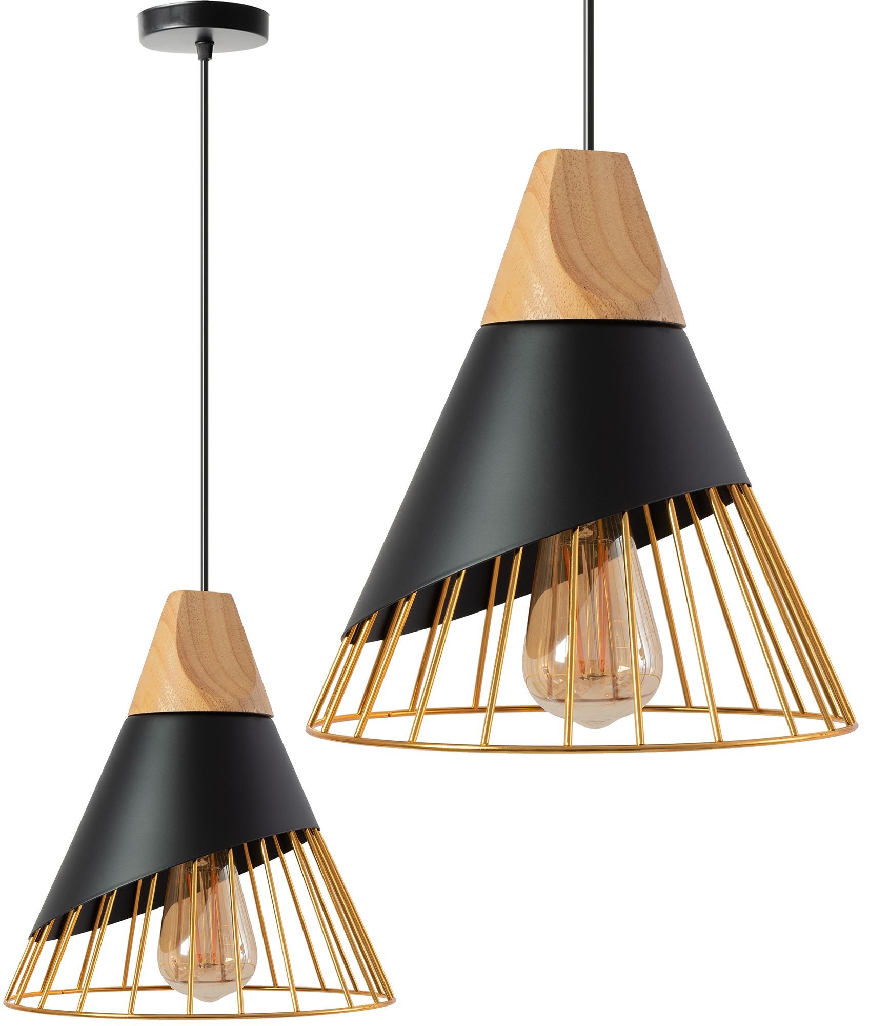 Lampa Sufitowa Wisząca Toolight App224-1Cp Czarny Złoty