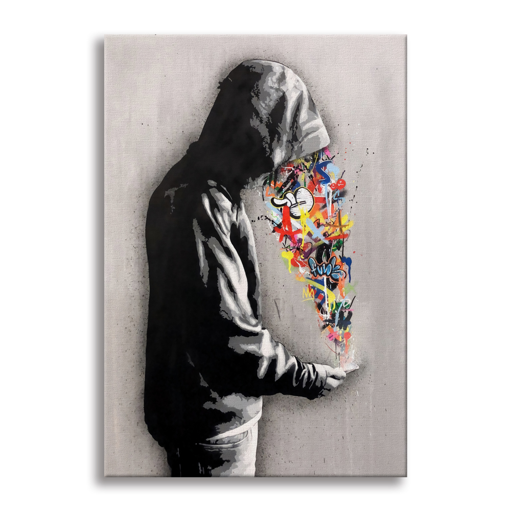 Ideas - cuadro canvas contemporáneo en bastidor de madera de tamaño 50x70 cm