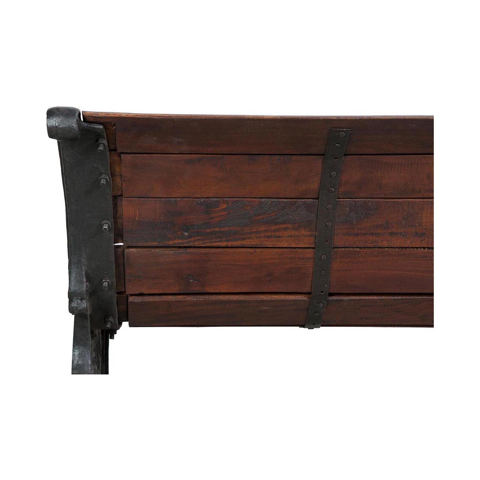 BISCOTTINI Banc de Jardin Bois et Fonte - Banc d'Extérieur 3 Places - Banc Classique Extérieur 145x65x77 cm - 3