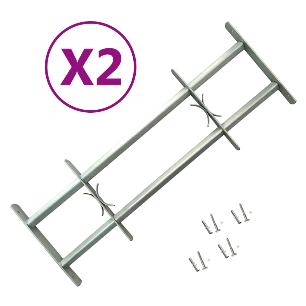 Rejas de seguridad para ventanas ajustables 2 piezas 700-1050 mm