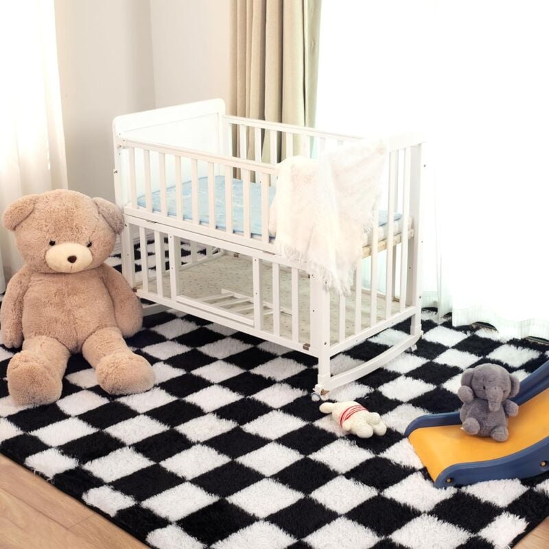 Tapis Chambre Shaggy 60x150 Cm - Très Doux, Antidérapant, Pour Salon Ou Descente De Lit (blanc) - 5