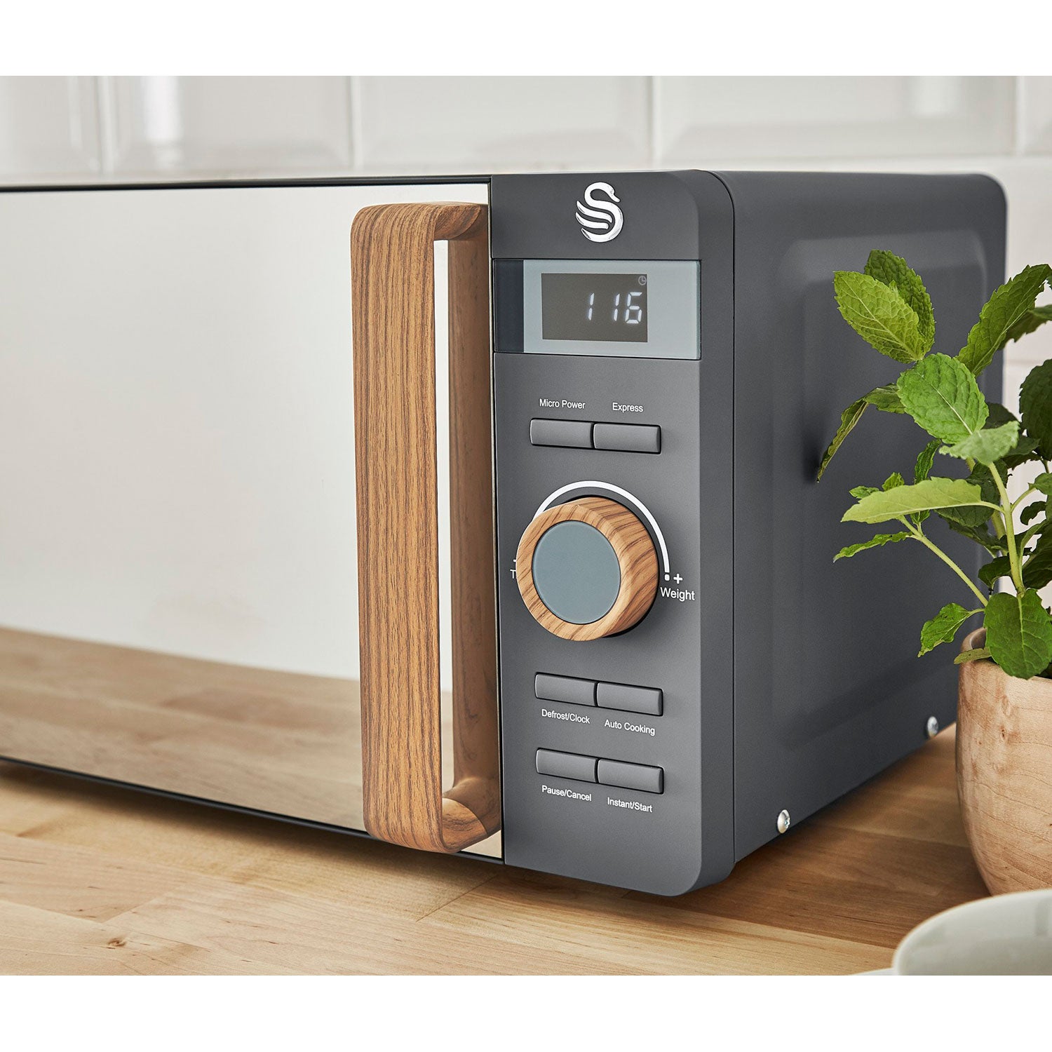 Micro-ondes Digital 20L Design Moderne Nordic SWAN Gris 800 SM22036 - 4