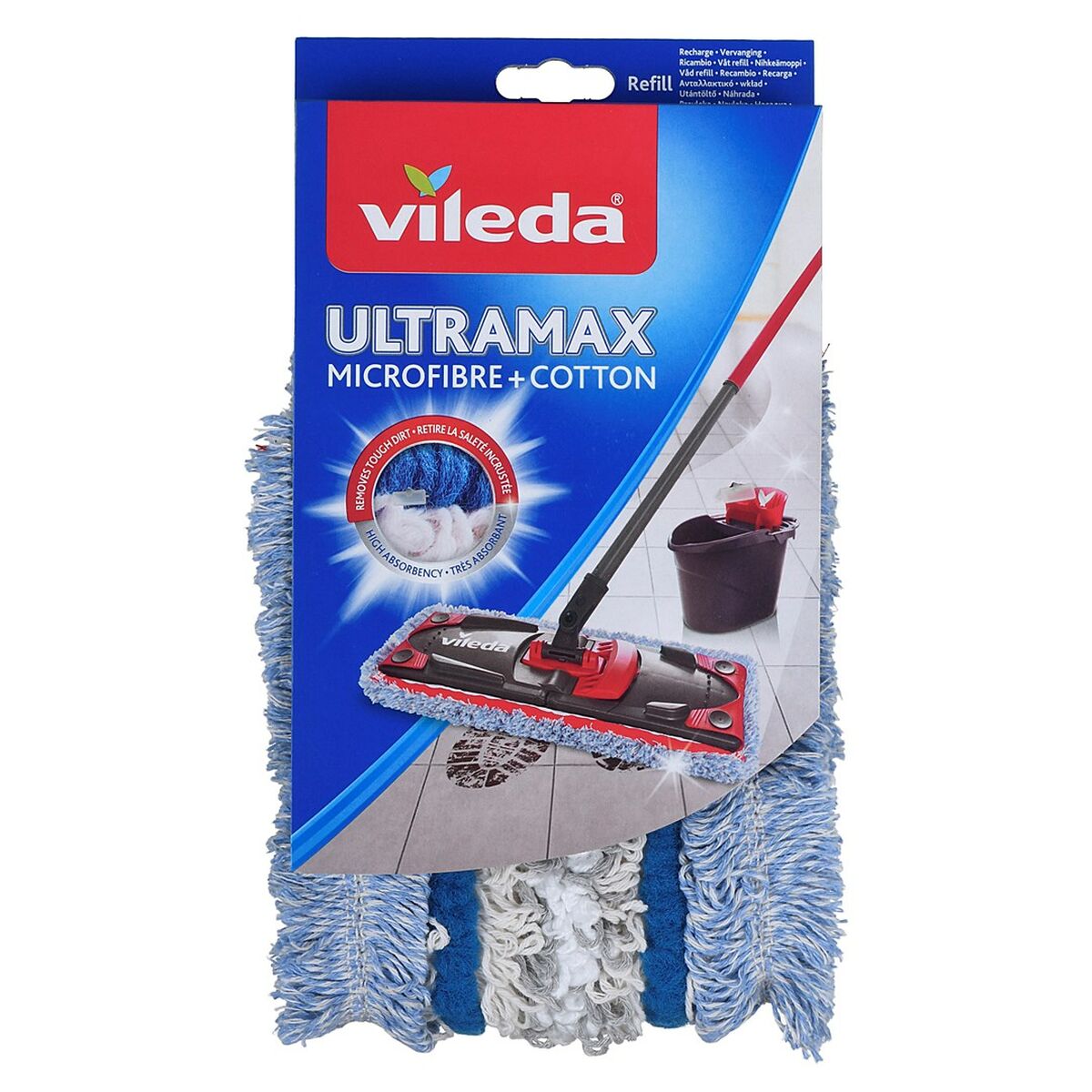 Lot De 3 Têtes De Serpillière Microfibre – Compatibles Vileda Ultramax & Plus, Lavables Machine