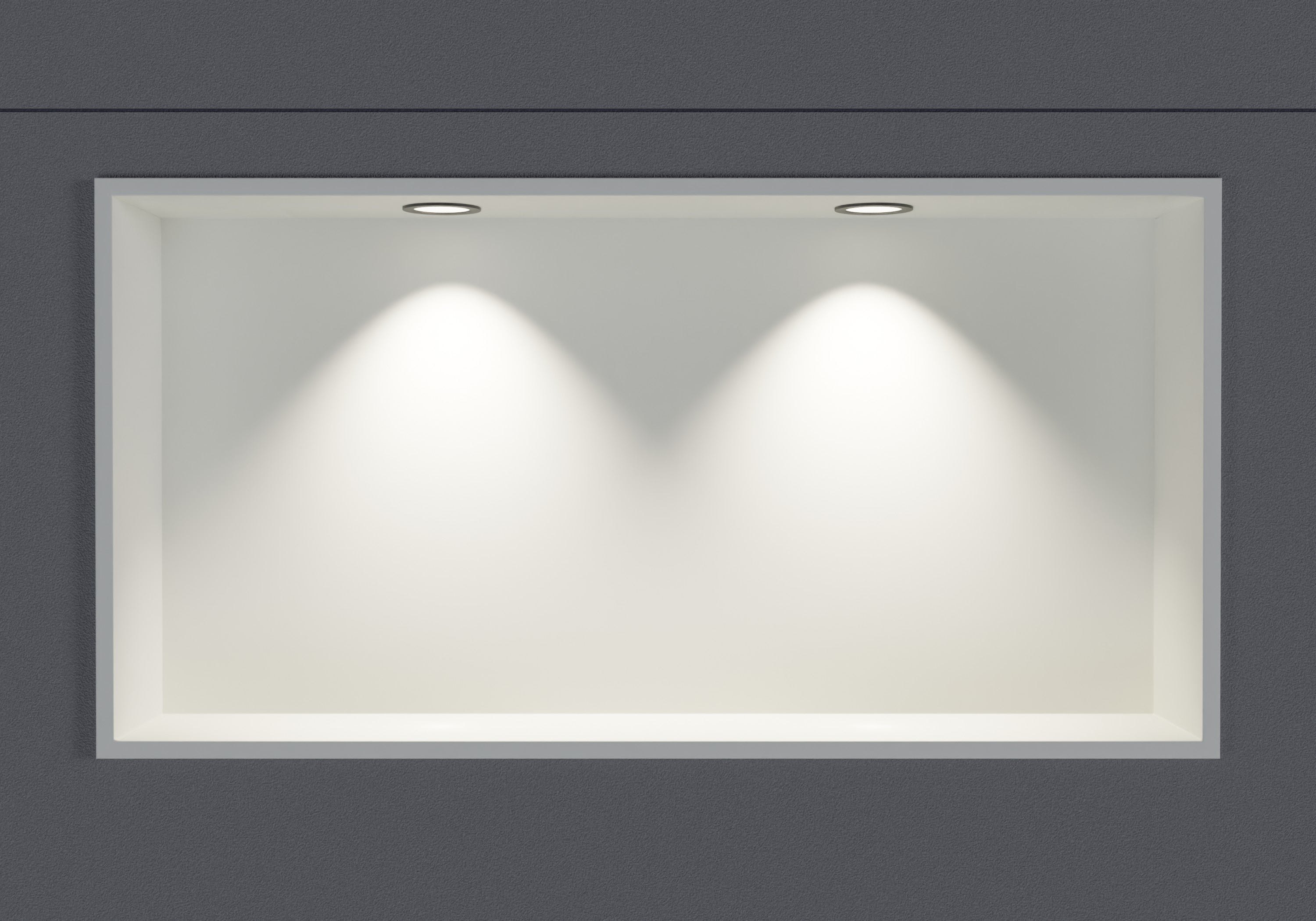 Bernstein - cabina de ducha de acero inoxidable + 2 focos led, repisa de ducha empotrada - 30x60x10cm (alxanxpr) - blanco, 2x focos negro mate