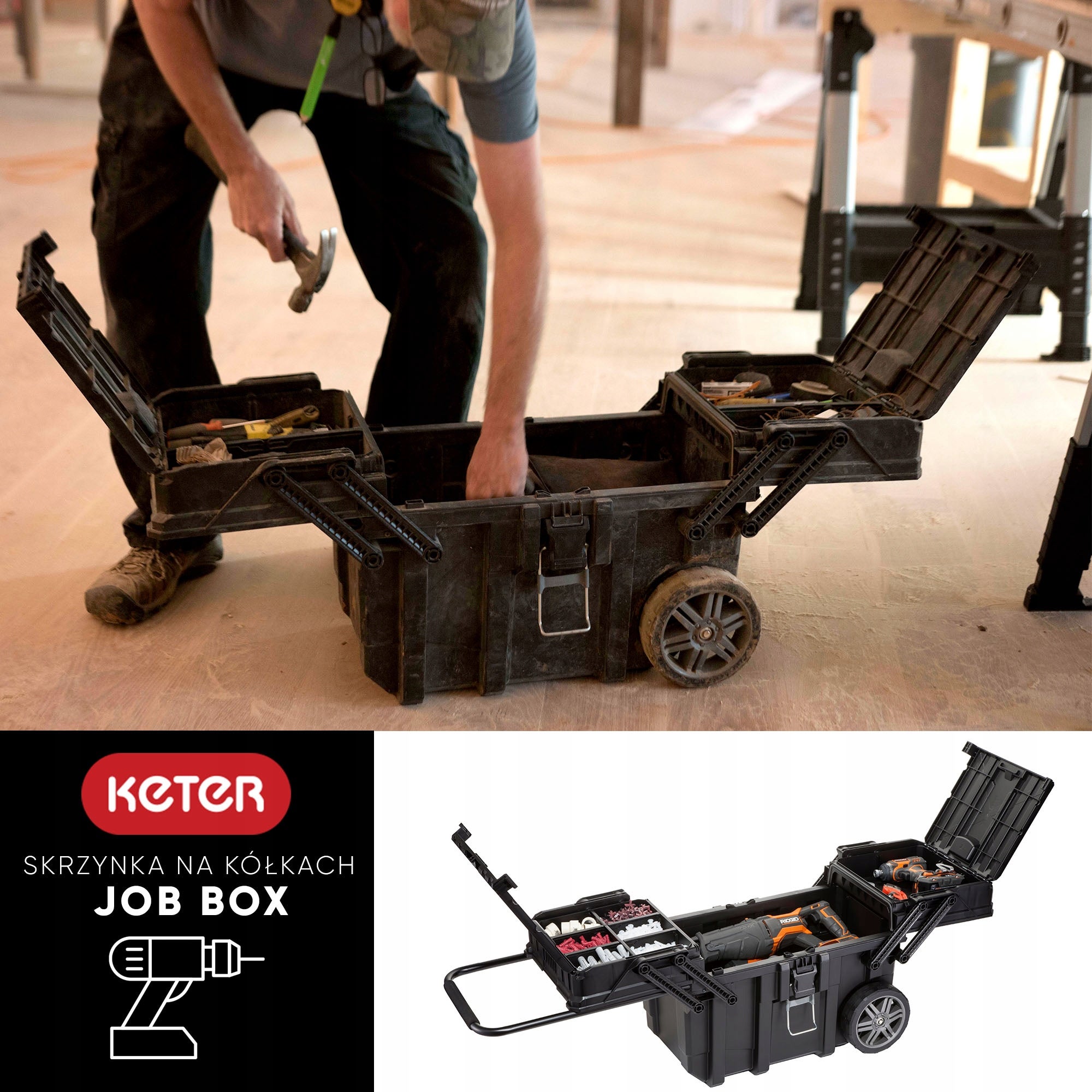 KETER | Caja de obra 15G, Negro, 64,6 x 37,3 x 41 cm, Plástico - 5