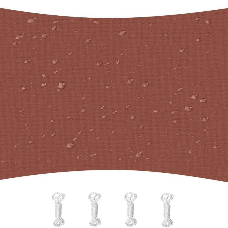 Żagiel przeciwsłoneczny prostokątny, wodoodporny, wiatroszczelny, odporny na promieniowanie UV, odpowiedni na patio, do ogrodu, na taras, 2x4m, rdzaw