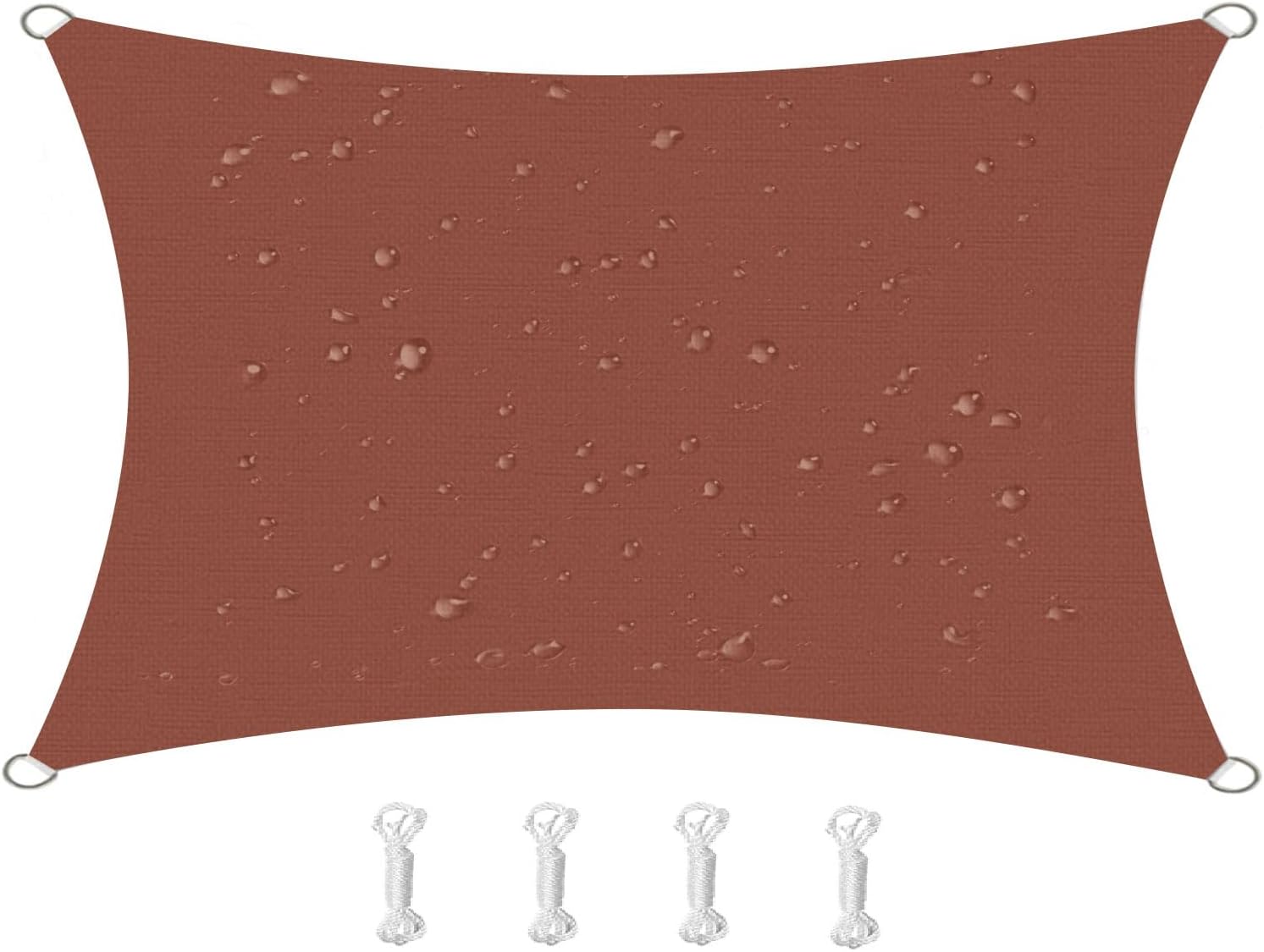 Żagiel przeciwsłoneczny prostokątny, wodoodporny, wiatroszczelny i odporny na promieniowanie UV na patio, do ogrodu, pokładu 2x3m, rdzawoczerwony