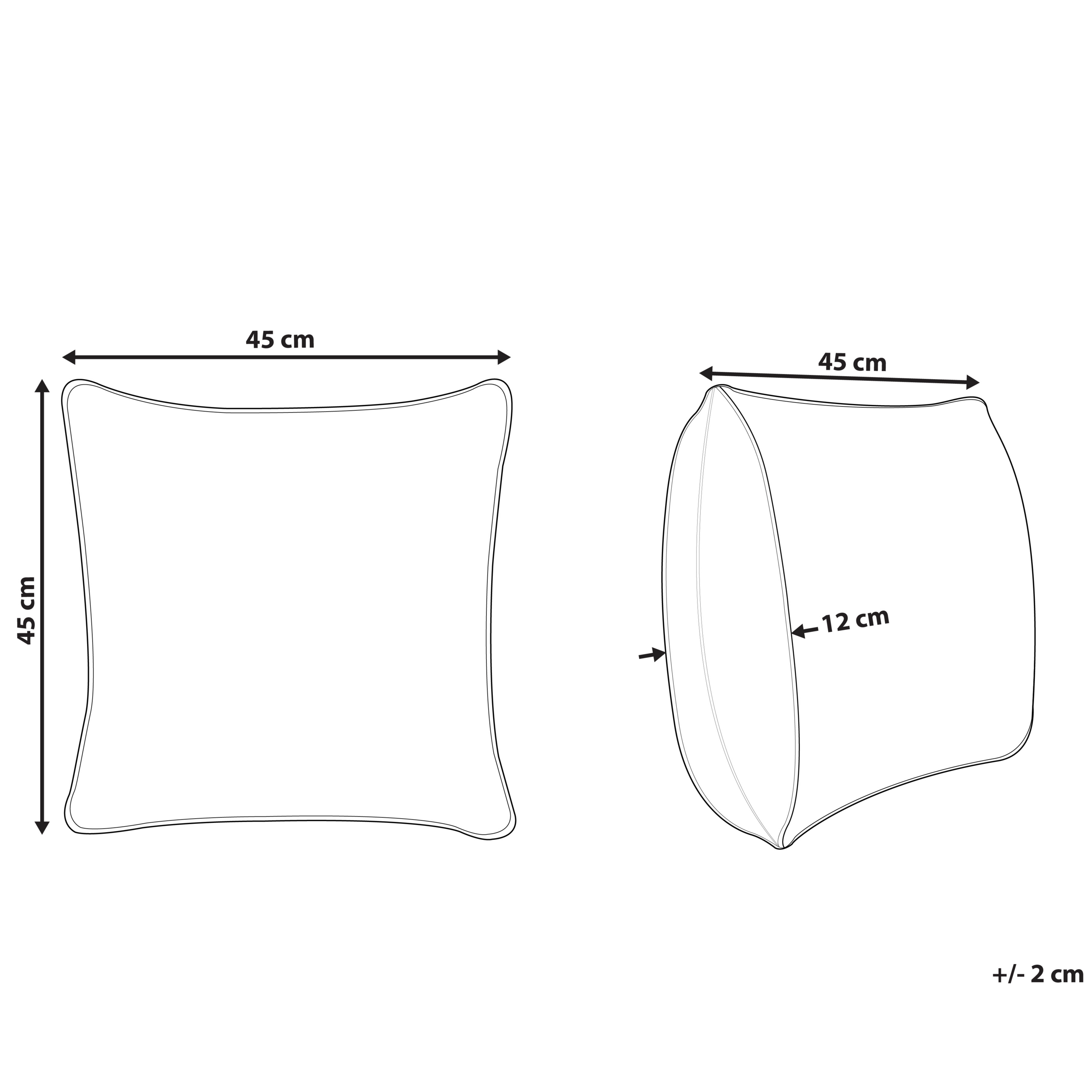 Cuscino decorativo MORTESTI Velluto 45 x 45 cm Beige chiaro Trama astratta - 2